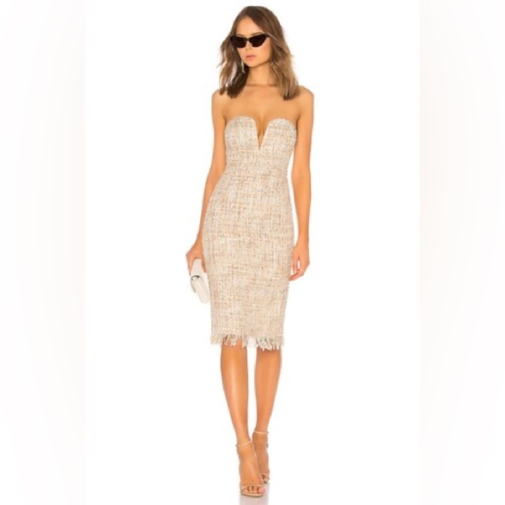 LPA Revolve Dress 691 Cream Strapless Dress Size Medium